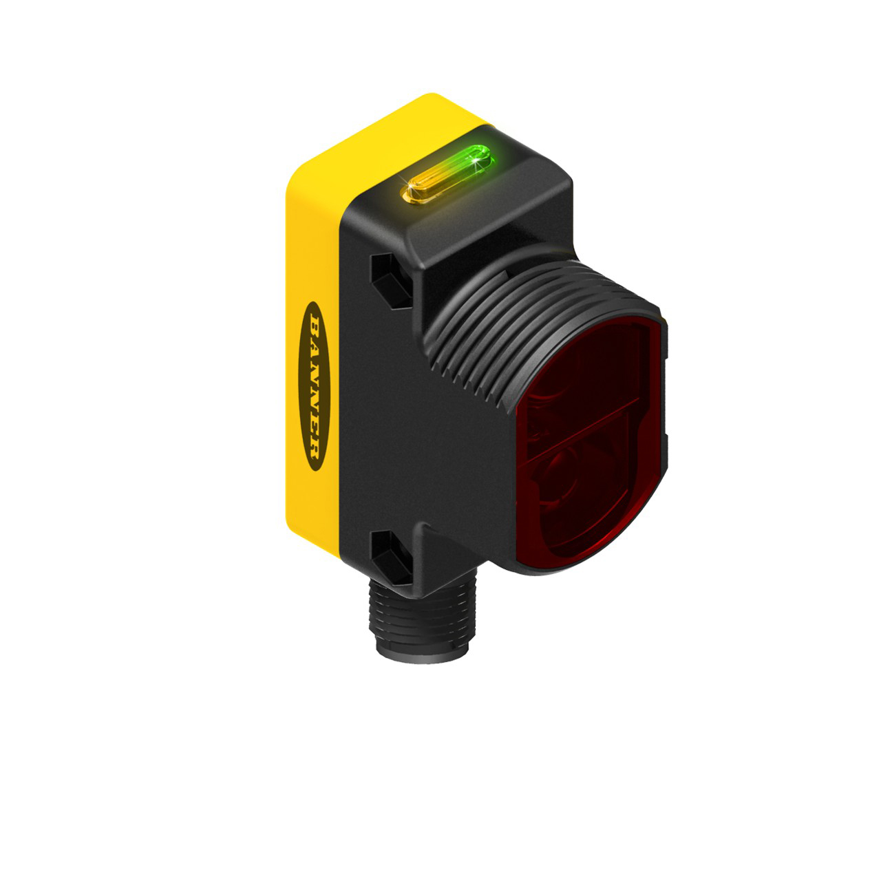 Banner Engineering Photoelectric Sensor; Adjustable-Field Background Suppression; Rectangular; 50-300mm Range; 10-30VDC; NPN&plus;PNP; LO/DO Configurable; M12 Pigtail QD